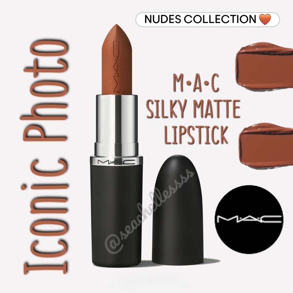 MAC Iconic Photo Warm Brown Cosmetics Silky Matte Lipstick Brand New In Box - Picture 2 of 8